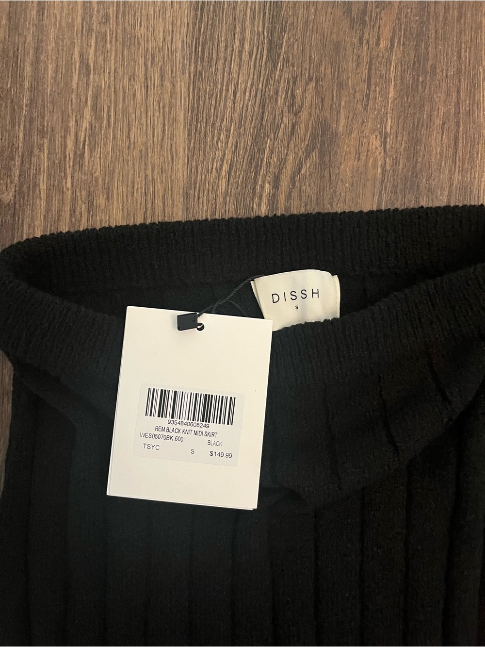 DISSH Rem Black Knit Midi Skirt - Small - Picture 4 of 9